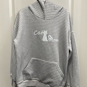 Gray Cat Mom Hoodie Size Large